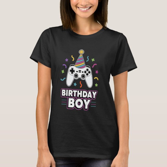 Camiseta Birthday Boy Gaming Controller Design (Frente)