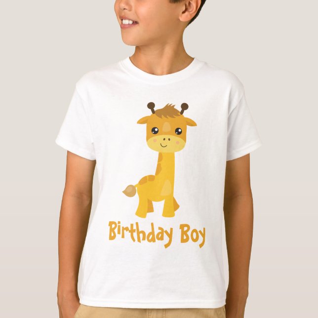 Camiseta Birthday Boy Giraffe (Frente)