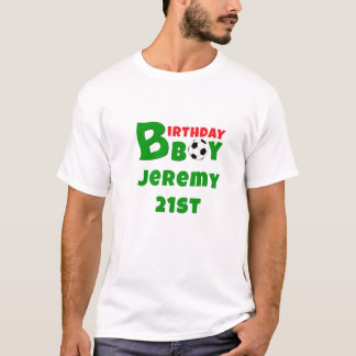 Camiseta Birthday Boy T-Shirt, Soccer Fan, Personalized