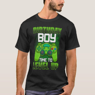 Camiseta Birthday Boy Time To Level Up Controller Video Gam