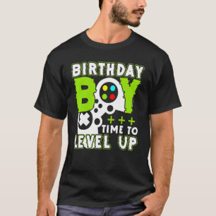 Camiseta Birthday Boy Time To Level Up Controller Video Gam