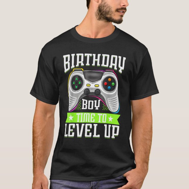 Camiseta Birthday Boy Time To Level Up Video Game Birthday  (Frente)