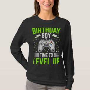 Camiseta Birthday Boy Time to Level Up Video game Controlad