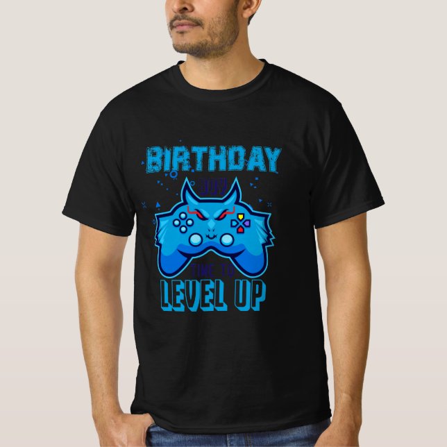 Camiseta Birthday Boy Time to Level Up Video Game inesperad (Frente)