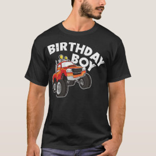 Camiseta Birthday Boy Vintage Fire Monster Truck buddhist g