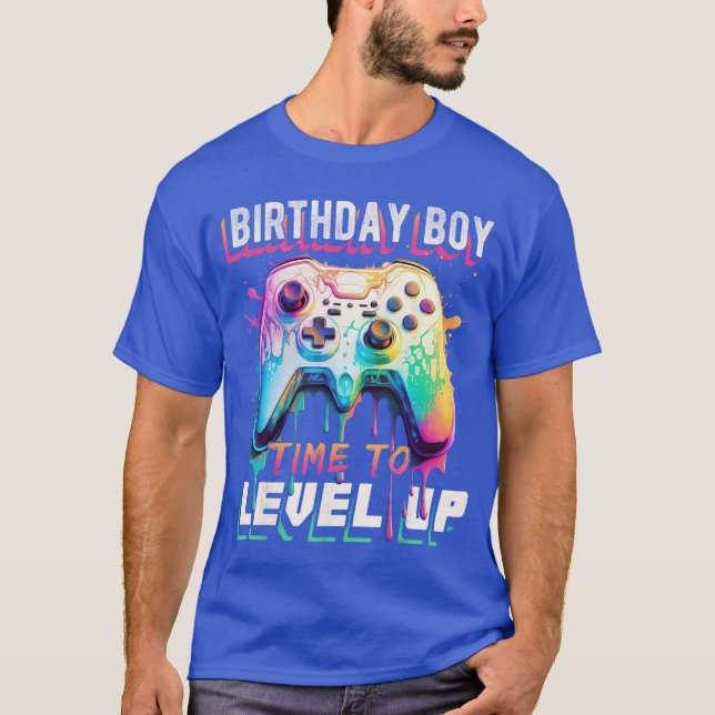 Camiseta Birthday Boyime to Level Up Video Game Birthday Pa (Frente)
