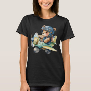 Camiseta Birthday Boys Girls Toddle Cute urso voando em um