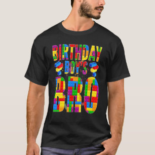 Camiseta Birthday Builder Building Block Bro Irmão Bir