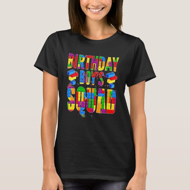 Camiseta Birthday Builder Building Block Squad De Aniversár (Frente)