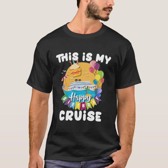Camiseta Birthday Cruise, Família de Cruzeiros Insulares (Frente)