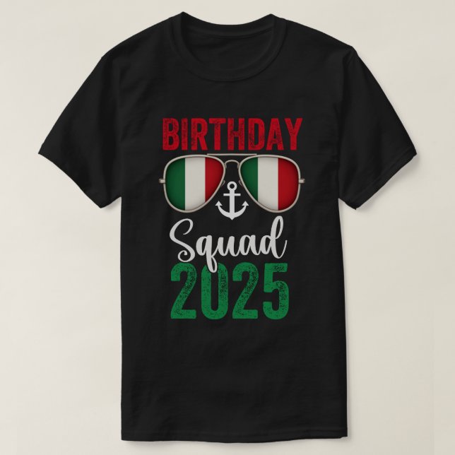 Camiseta Birthday Cruise Gifts 2025 Matching Party Squad (Frente do Design)