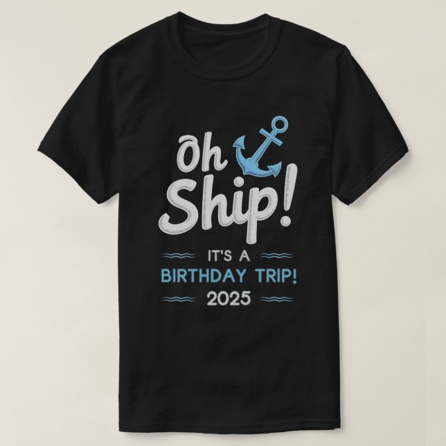 Camiseta Birthday Cruise Gifts 2025 Matching Party Squad (Frente do Design)