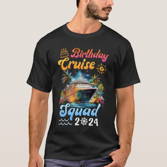 Camiseta Birthday Cruise Squad 2024 Cruise Festa de anivers (Frente)