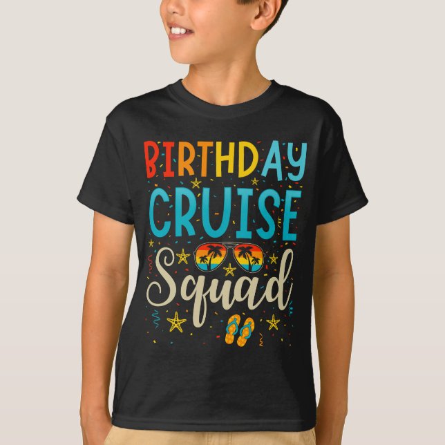 Camiseta Birthday Cruise Squad Cruising Vacising Boy (Frente)