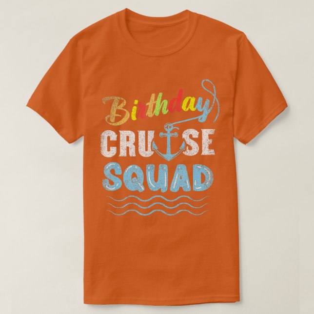 Camiseta Birthday Cruise Squad Vintage (Frente do Design)