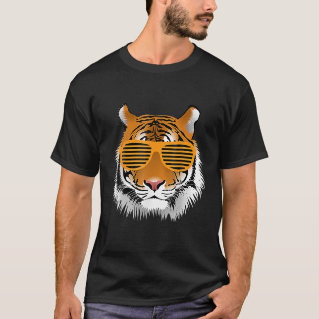 Camiseta Birthday For Boy Cool Tiger Striped Animal Theme P (Frente)