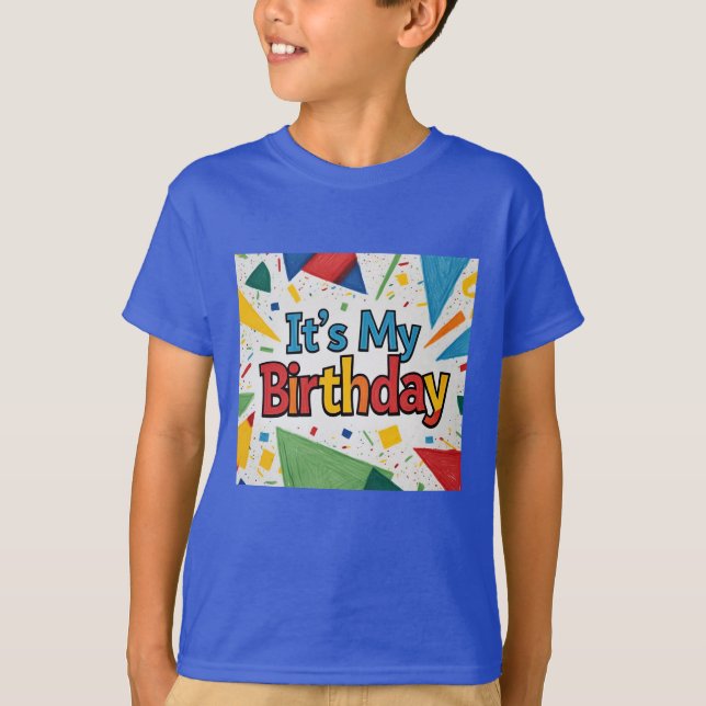 Camiseta Birthday Geométrico Confetti (Frente)