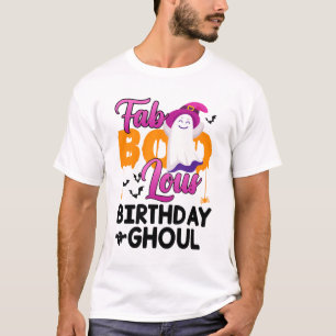 Camiseta Birthday Ghoul Halloween Meninas Mulheres Fab Boo