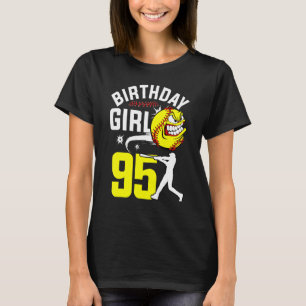Camiseta Birthday Girl 95 Anos Antiga Tema 9 Do Jogador De