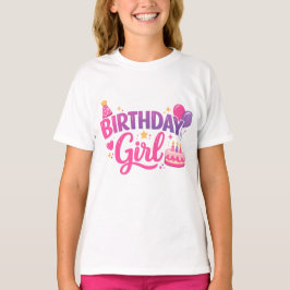 Camiseta Birthday Girl Cute Party Design Kids Birthday T-Sh