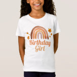 Camiseta Birthday Girl Watercolor Boho Rainbow & Stars<br><div class="desc">Cor-d-água doce,  cor-de-orelha,  boho arco-íris e estrelas brancas,  "aniversariante",  camisa. Personalizável!</div>