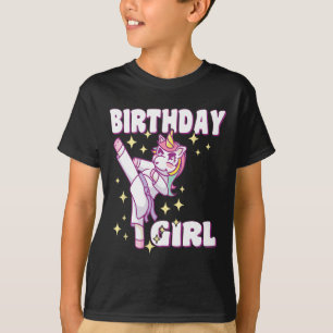 Camiseta Birthday Karate Unicorn Girl