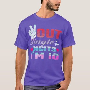 Camiseta Birthday Kids Out Solteiro Digits Im 10 Tie Dye