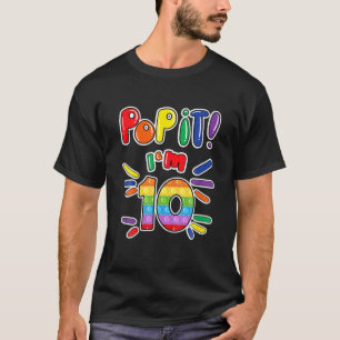 Camiseta Birthday Kids Pop It I Am 10 Years Old 10Th Birthd