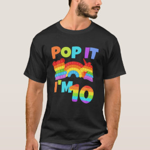 Camiseta Birthday Kids Pop It I'm 10 Birthday Girl For 10Th