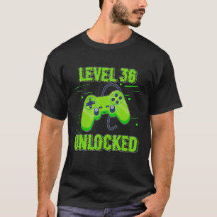 Camiseta Birthday Level 36 Unlocked Video Games Controlle