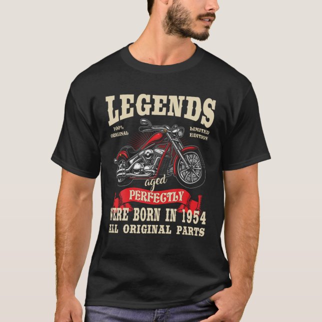Camiseta Birthday Man Biker Gift Motorcycle Chopper 1954 T (Frente)