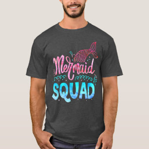 Camiseta Birthday Mermaid Squad Girls Matching Family Prin