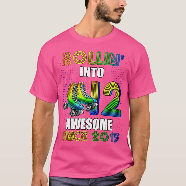 Camiseta Birthday Roller Skating 12Th Girl Rollin Into 12 S (Frente)
