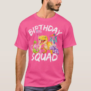 Camiseta Birthday Squad Dino Aniversário de criança Boy Din
