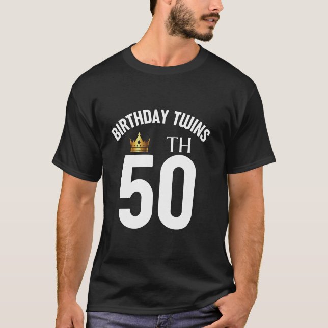 Camiseta Birthday Twins 50º e 50 anos Irmã Irmã Tw (Frente)