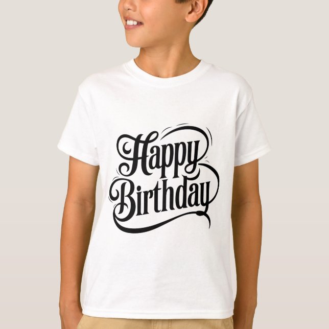 Camiseta Birthday Typography Sayings (Frente)