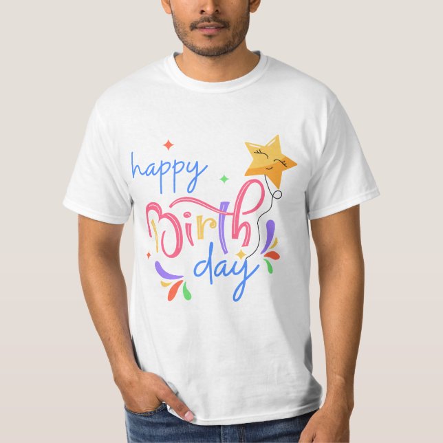 Camiseta Birthday Typography Sayings (Frente)