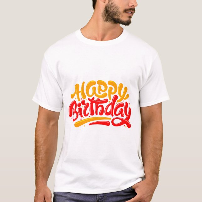 Camiseta Birthday Typography Sayings (Frente)