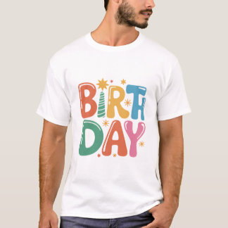 Camiseta Birthday Typography T-Shirt Design with Transparen