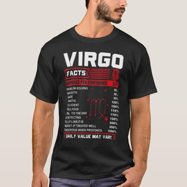 Camiseta Birthday Virgo Facts (Frente)