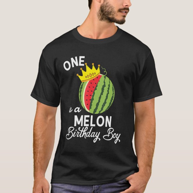 Camiseta Birthday Watermelon Birthday Boy One Em Um Melão B (Frente)