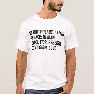 Camiseta Birthplace Earth Race A liberdade da política huma