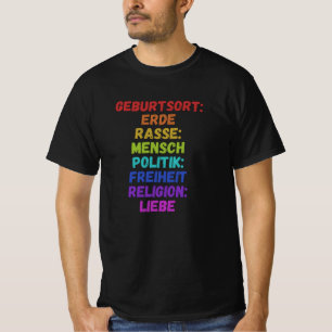 Camiseta Birthplace Earth Race Política Humana Liberdade