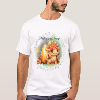 Camiseta Birthstone Novembro Topaz Dragon Dragon T-Shirt