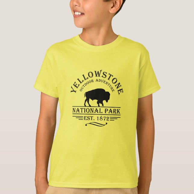 Camiseta Bisão Antigo Parque Nacional de Yellowstone (Frente)
