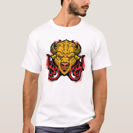 Camiseta Bisão Caminhando Através do Fogo