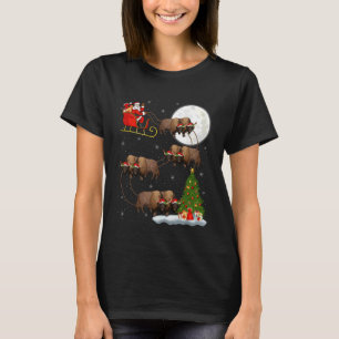 Camiseta Bisão Papai Noel Trenó Voador Divertido Mágico Nat