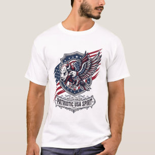 Camiseta Bisão Patriótico Águia Crista Animal Híbrido Patri
