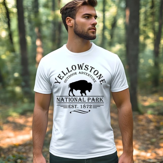 Camiseta Bisão Vintage Parque Nacional de Yellowstone (Criador carregado)
