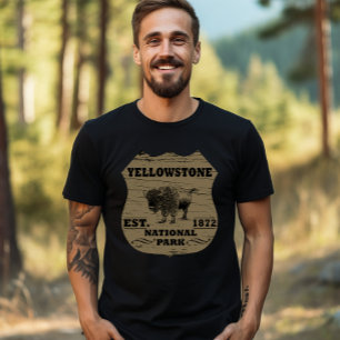 Camiseta Bisão Vintage Parque Nacional de Yellowstone